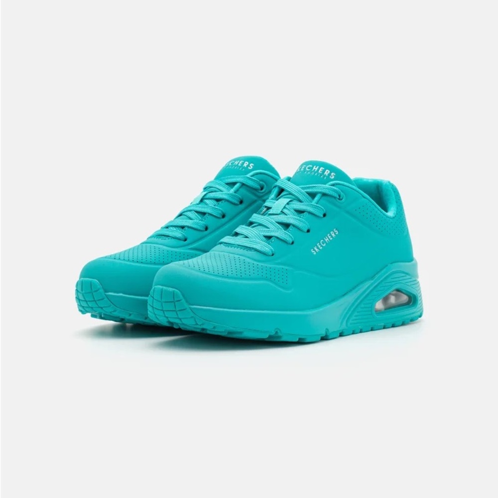 Skechers Women's Teal Air-Cushioned Lace-Up Sneakers